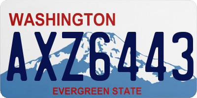 WA license plate AXZ6443