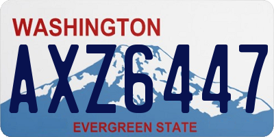 WA license plate AXZ6447