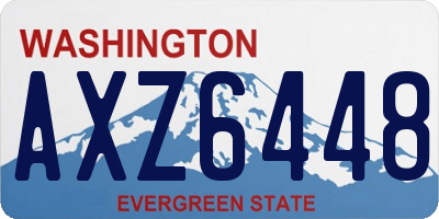 WA license plate AXZ6448