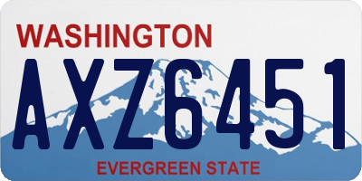 WA license plate AXZ6451