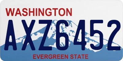 WA license plate AXZ6452