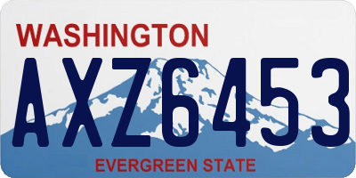 WA license plate AXZ6453
