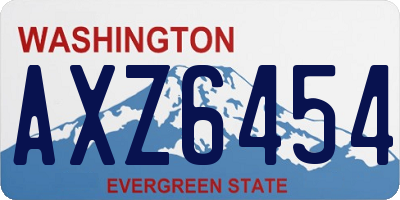 WA license plate AXZ6454