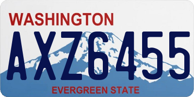 WA license plate AXZ6455