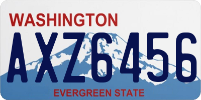 WA license plate AXZ6456