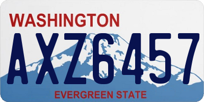 WA license plate AXZ6457