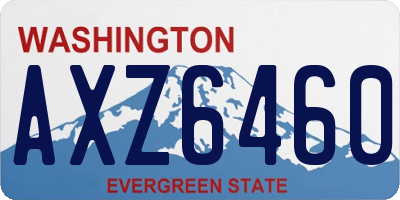 WA license plate AXZ6460