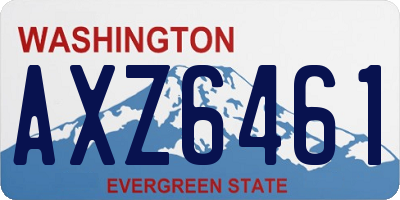 WA license plate AXZ6461