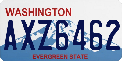 WA license plate AXZ6462
