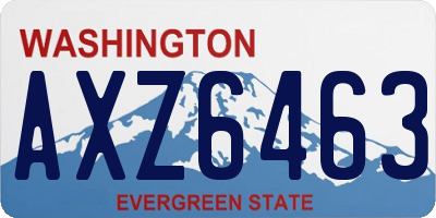 WA license plate AXZ6463
