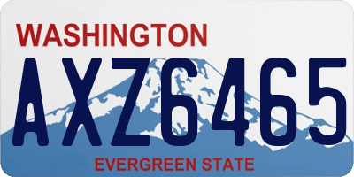 WA license plate AXZ6465
