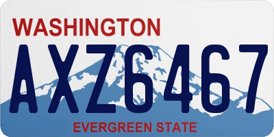 WA license plate AXZ6467