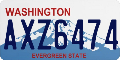 WA license plate AXZ6474
