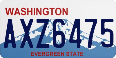 WA license plate AXZ6475