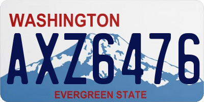 WA license plate AXZ6476
