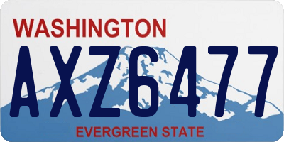 WA license plate AXZ6477