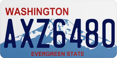 WA license plate AXZ6480