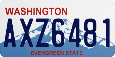 WA license plate AXZ6481