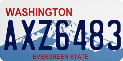 WA license plate AXZ6483
