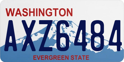WA license plate AXZ6484