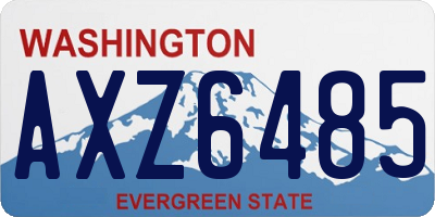 WA license plate AXZ6485