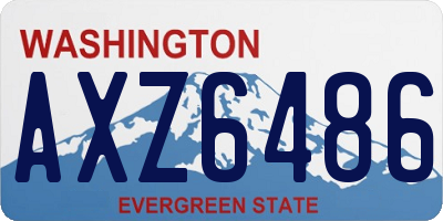 WA license plate AXZ6486