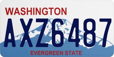 WA license plate AXZ6487