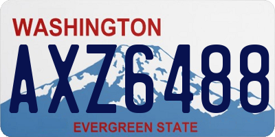 WA license plate AXZ6488