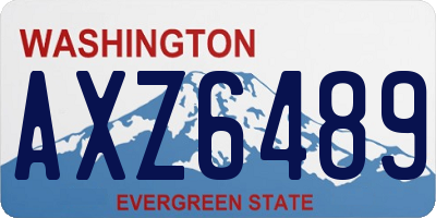 WA license plate AXZ6489