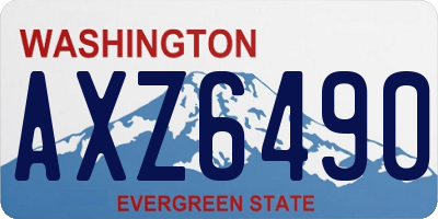 WA license plate AXZ6490