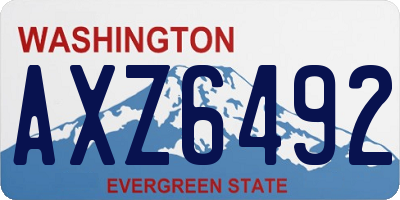 WA license plate AXZ6492