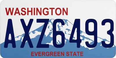 WA license plate AXZ6493