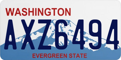 WA license plate AXZ6494