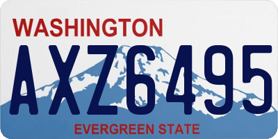 WA license plate AXZ6495