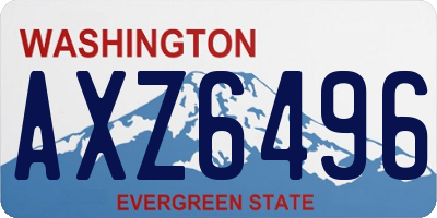 WA license plate AXZ6496