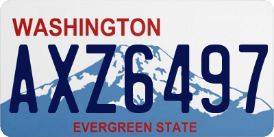 WA license plate AXZ6497