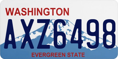 WA license plate AXZ6498