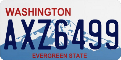 WA license plate AXZ6499