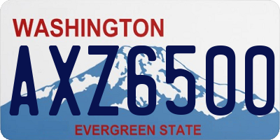 WA license plate AXZ6500