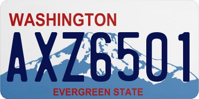 WA license plate AXZ6501