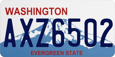 WA license plate AXZ6502