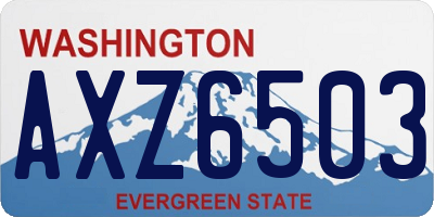 WA license plate AXZ6503
