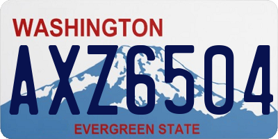 WA license plate AXZ6504