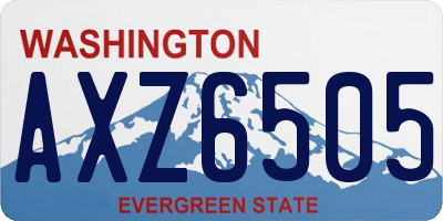 WA license plate AXZ6505