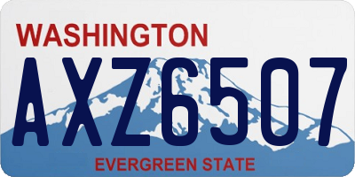 WA license plate AXZ6507