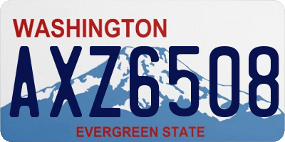WA license plate AXZ6508