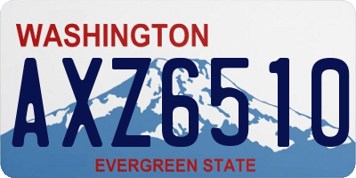 WA license plate AXZ6510