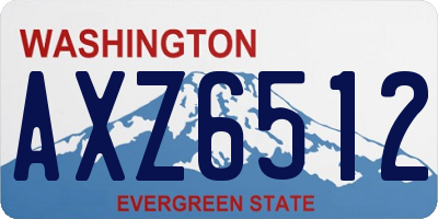 WA license plate AXZ6512