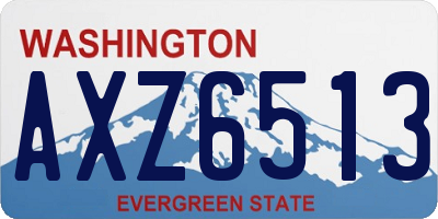 WA license plate AXZ6513