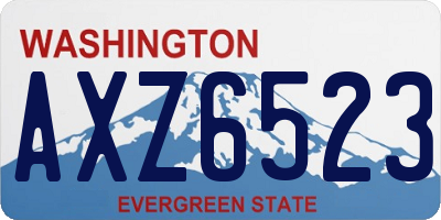 WA license plate AXZ6523